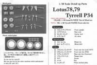 1:20 F1 Detail Parts - Lotus 79/Lotus 78/P34/M23 - E820