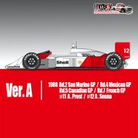 1:20 McLaren MP4/4 Ver.A : Early Type 1988 Rd.2 San Marino GP / Rd.4 Mexican GP / Rd.5 Canadian GP / Rd.7 French GP #11 A.Prost / #12 A.Senna