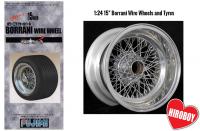 1:24 15" Borrani Wire Wheels and Tyres