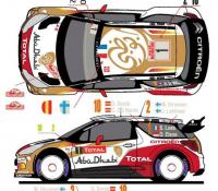 1:24 Citroen DS3 WRC Monte Carlo 2013 S.Loeb Decals (Heller)