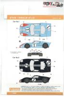 1:24 Ford GT40 1966 Le Mans #1 and #2 Decals for Fujimi