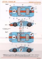 1:24 Ford GT40 1969LM Gulf Decals (Fujimi)