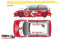1:24 Honda Civic EF3 Gr.A Macau Guia 89 Carbin Decals (Beemax)
