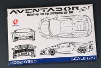 1:24 Lamborghini Aventador SV For Aoshima (PE+Resin+Metal Parts+Metal Logo)