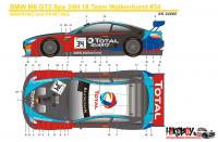 1:24 BMW M6 GT3 Spa 24H 18 Winner Team Walkenhorst #34 Decals (Platz)