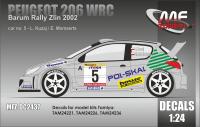 1:24 Peugeot 206 WRC Kuzaj - Barum Rally Zlin 2002 Decals