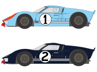 1:24 Ford GT40 1966 Le Mans #1 and #2 Decals for Fujimi