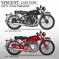 1:9 HRD Vincent "Black Shadow" Motorcycle 1950 (Late Type)  - Full Detail Multi Media Kit
