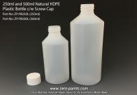 250ml Natural HDPE Plastic Bottle c/w Screw Cap