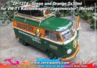 Green and Orange Paint Set 2x30ml For Revell 07076 - VW T1 Kastenwagen/Jagermeister