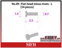 Metal Rivets Series No.09 : Flat-head minus rivets  L [54 pieces] P1016
