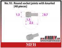 Metal Rivets Series No.10 : Round socket joints with knurled [48 pieces] P1026