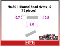 Metal Rivets Series No.S01 : Round-head rivets  S [75 pieces] P1017