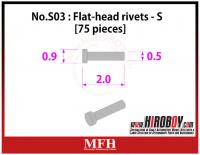 Metal Rivets Series No.S03 : Flat-head rivets  S [75 pieces] P1019