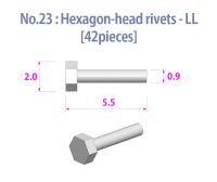 Metal Rivets Series No.23 : Hexagon-head rivets-LL (42 pieces)