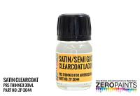 Satin (Semi Gloss) Clearcoat Lacquer 30ml (Pre-Thinned for Airbrushing)