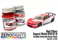 Xanavi/Motul Nismo (R34 & 350Z) Red/Silver Paint Set 2x30ml