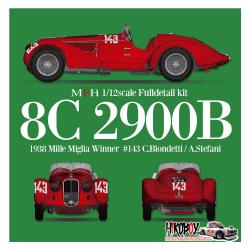 1:12 1938 Alfa Romeo 8C 2900B Mille Miglia Spider Full Detail Model Kit