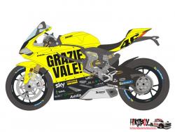 1:12 Ducati 1199 Panigale S "GRAZIE VALE!" Replica Decals for Tamiya