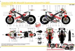 1:12 Yamaha YZR-M1 MotoGP Australian Grand Prix 2007 Fiat Yamaha Team Decals