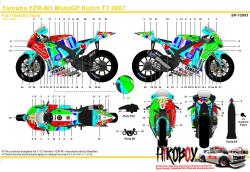 1:12 Yamaha YZR-M1 MotoGP Dutch TT 2007 Fiat Yamaha Team #46 Decals