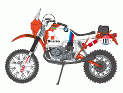 1:12 BMW R80G/S with Paris-Dakar Rider Decals (Tamiya)