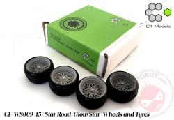 1:24	15" Star Road 'Glow Star' Wheels and Tyres