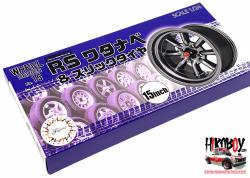 1:24 15" RS Watanabe Wheels and Slick Tyres (#15)