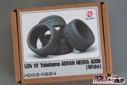 1:24 19" Yokohma Advan Neova AD09 Tyres x4 (Wide)