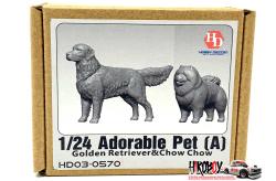 1:24 Adorable Pet (A) Golden Retriever and Chow Chow