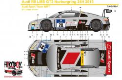 1:24 Audi R8 LMS GT3 Nurburgring 24H 15 Audi Sport Team WRT Decals (NuNu)