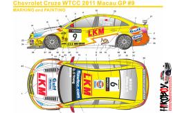 1:24 Chevrolet Cruze WTCC 11 Macau GP #9 LKM Decals for (Beemax)