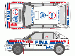 1:24 Fina Lancia Delta HF Intergrale 16V 1991 Sanremo Rally (Hasegawa)