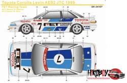 1:24 Toyota Corolla Levin AE92 Gr.A Macau guia 89 Crown Motors Racing Team Decals (NuNu/Beemax)