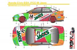 1:24 Honda Civic EG9 JTCC 1994 JACCS Decals