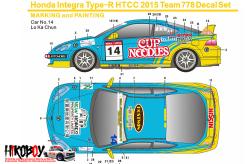 1:24 Honda Integra Type-R HTCC 2015 Team 778/Cup Noodles Decals (Fujimi)