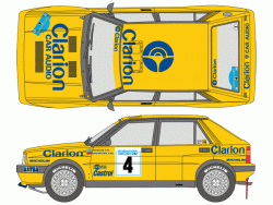 1:24 Lancia Delta HF Intergrale 16V Clarion 1989 Sweden Rally (Hasegawa)
