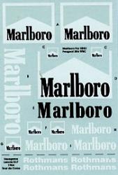 1:24 Marlboro Decal for Peugeot 206 + Rothmans Decal