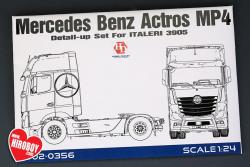 1:24 Mercedes Benz Actros MP4  Detail-UP Set For Italeri 3905 (PE+Metal Logo）