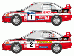 1:24 Mitsubishi Lancer Evo V 1998 Finland/GB Rally Decals (Tamiya)