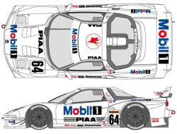 1:24 Mobil 1 Honda NSX 1998 Decals for Tamiya