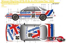 1:24 Nissan Skyline GTS-R Gr.A JTC InterTec 1989 Hasemi Motorsport Decals (Hasegawa)