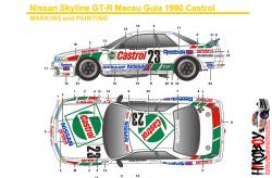 1:24 Nissan Skyline GT-R Macau Guia 90 Castrol Decals (Tamiya)