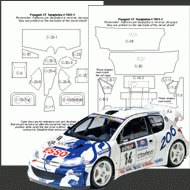 1:24 Peugeot 206 WRC Composite Fiber Decal Template Set #7025