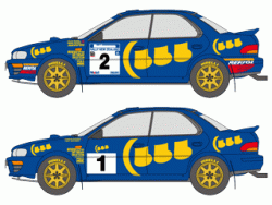 #108 SIMPSON D43167 DECALS 1/43 SUBARU IMPREZA WRC JIM CLARK RALLY 2012 