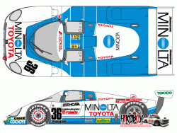 1:24 Toyota 88C-V Minolta 1988 Le Mans Decals for Hasegawa
