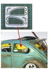 1:24 VW Beetle Side Window Frames (Photoetched Parts)
