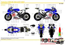 1:12 Yamaha YZR-M1 MotoGP 2007 Fiat Yamaha Team Decals
