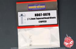 1.2mm Tapered Head Rivets  x 20 (HD07-0078)