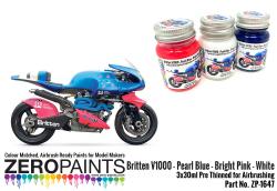Britten V1000 - Pearl Blue - Bright Pink - White Paints 3x30ml